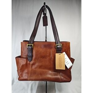 Tignanello Vintage Classic Leather Shopper Tote Bag Womens Rust Brown NWT T69630